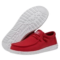 Wally Slub Canvas - Red 8 Wally Slub Canvas - Red -Stepwise Sales Store 40009 610 WALLYSLUBCANVAS RED PAIRBOTTOM
