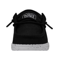 Wally Toddler Slub Canvas - Black -Stepwise Sales Store 40029 001 WALLYTODDLERSLUBCANVAS BLACK LEFTFRONT