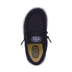 Wally Toddler Slub Canvas - Navy -Stepwise Sales Store 40029 410 WALLYTODDLERSLUBCANVAS NAVY LEFTTOP