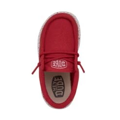 Wally Toddler Slub Canvas - Red -Stepwise Sales Store 40029 610 WALLYTODDLERSLUBCANVAS RED LEFTTOP