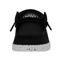 Wally Youth Slub Canvas - Black -Stepwise Sales Store 40044 001 WALLYYOUTHSLUBCANVAS BLACK LEFTFRONT