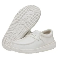 Wally Youth Slub Canvas - White -Stepwise Sales Store 40044 100 WALLYYOUTHSLUBCANVAS WHITE PAIRBOTTOM