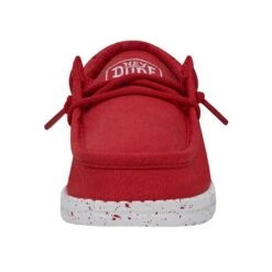 Wally Youth Slub Canvas - Red -Stepwise Sales Store 40044 610 WALLYYOUTHSLUBCANVAS RED LEFTFRONT