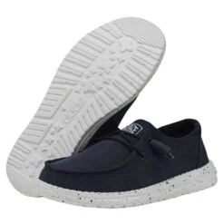Wendy Slub Canvas - Navy -Stepwise Sales Store 40063 410 WENDYSLUBCANVAS NAVY PAIRBOTTOM 1