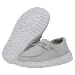 Wendy Toddler Slub Canvas - Light Grey -Stepwise Sales Store 40144 007 WENDYTODDLERSLUBCANVAS LIGHTGREY PAIRBOTTOM