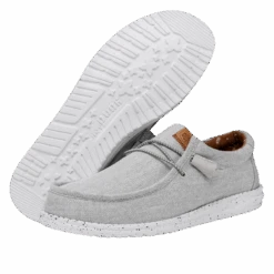 Wally Washed Canvas - Light Grey -Stepwise Sales Store FW23 M 40296 007 WALLY WASHED CANVAS LIGHT GREY LEFT PAIROUTSOLE