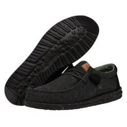 Wally Washed Canvas - Black/Black 8 Wally Washed Canvas - Black/Black -Stepwise Sales Store FW23 M 40296 060 WALLY WASHED CANVAS BLACK BLACK LEFT PAIROUTSOLE